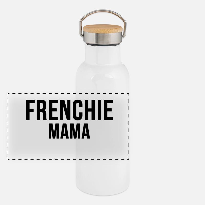 Frenchie Hundemama Haustier Hunde Mama Geschenk Panorama Thermosflasche mit Bambusdeckel