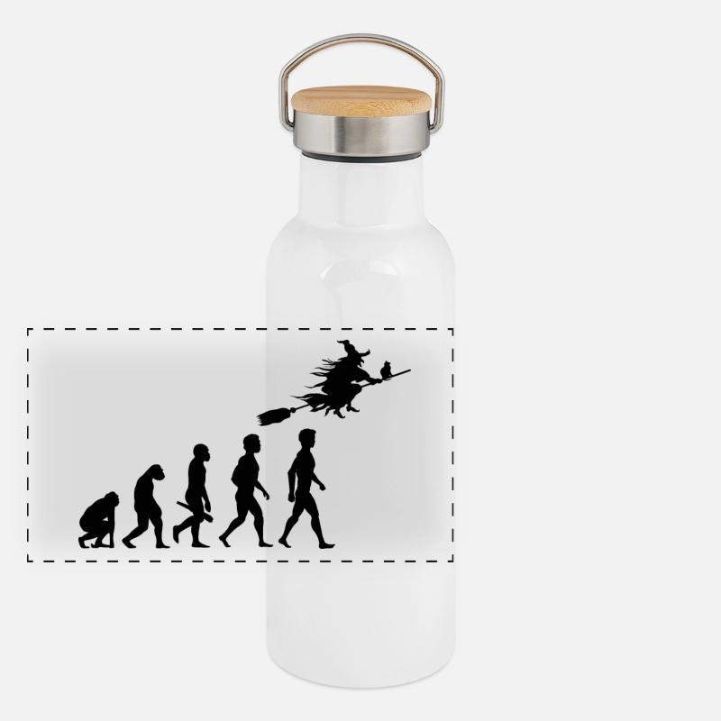 witch witch witch broom witch magic magic4 Panoramic Thermal Bottle with Bamboo Lid