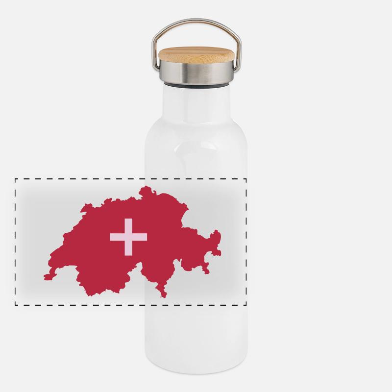 Suisse Gourde isotherme avec bouchon en bambou