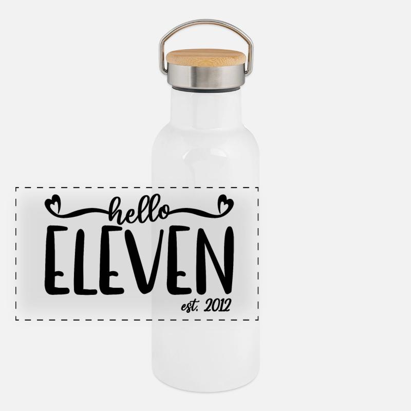 11. Geburtstag Kinder Mädchen 11 Hallo Elf Est. 2012 Panorama Thermosflasche mit Bambusdeckel