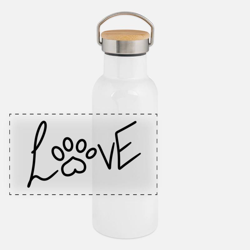 Amour Gourde isotherme avec bouchon en bambou