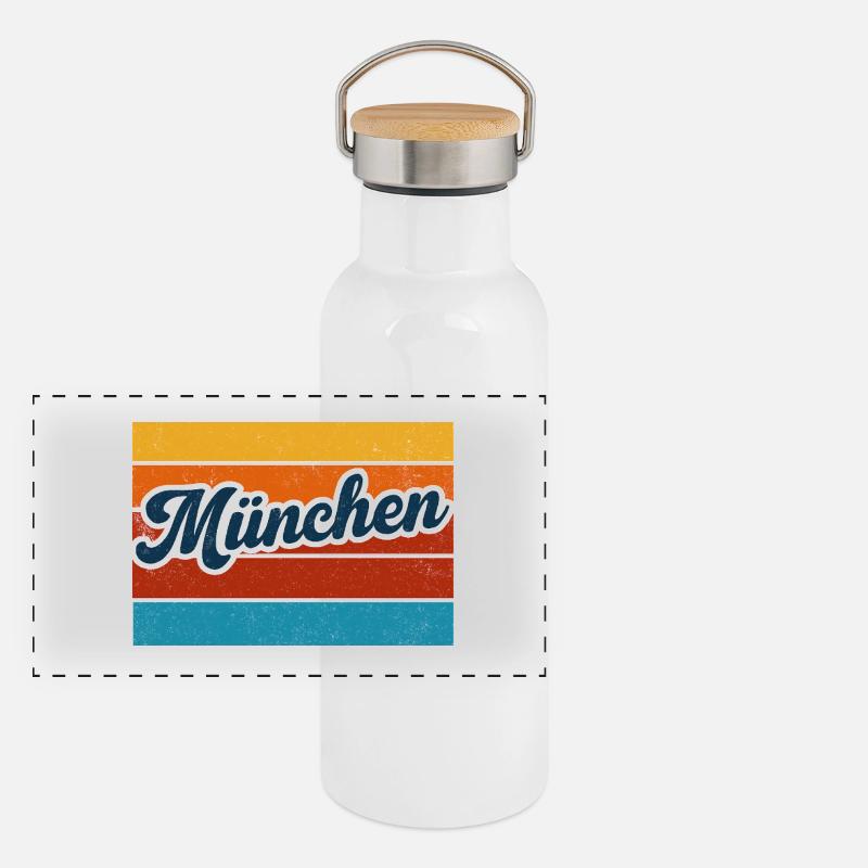 MÜNCHEN - MUNICH Panorama Thermosflasche mit Bambusdeckel