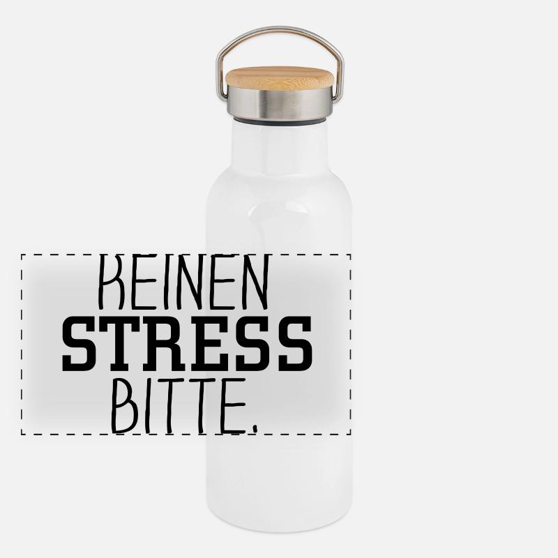 Keinen Stress bitte Panorama Thermosflasche mit Bambusdeckel