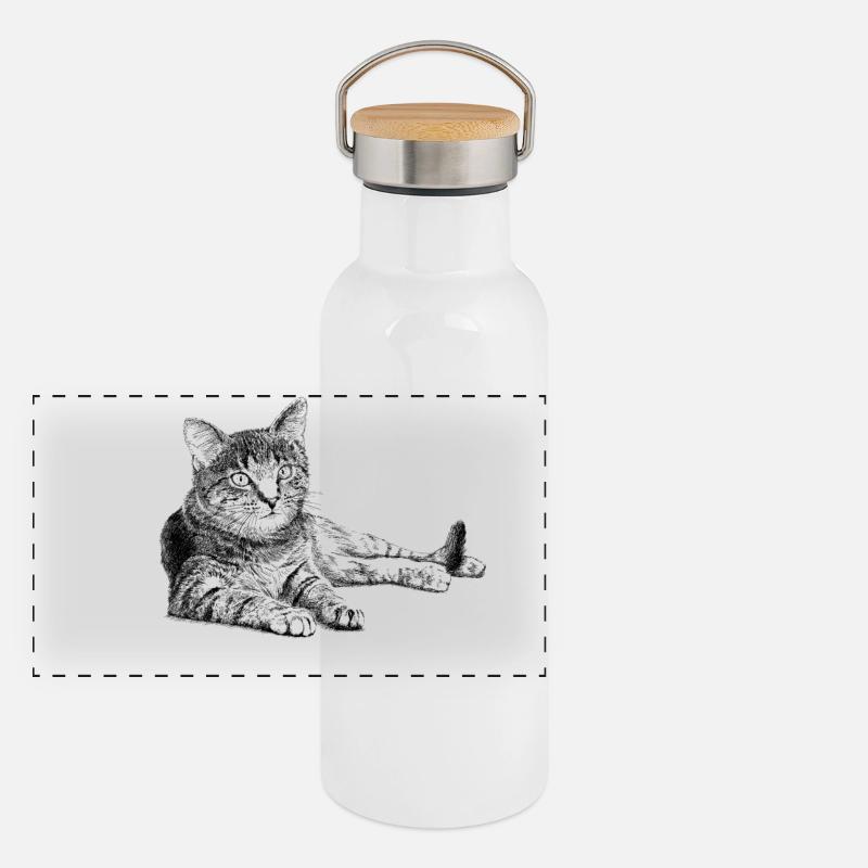 Cat Gourde isotherme avec bouchon en bambou
