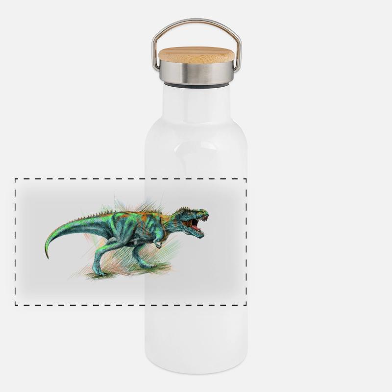 Dinosaur Gourde isotherme avec bouchon en bambou