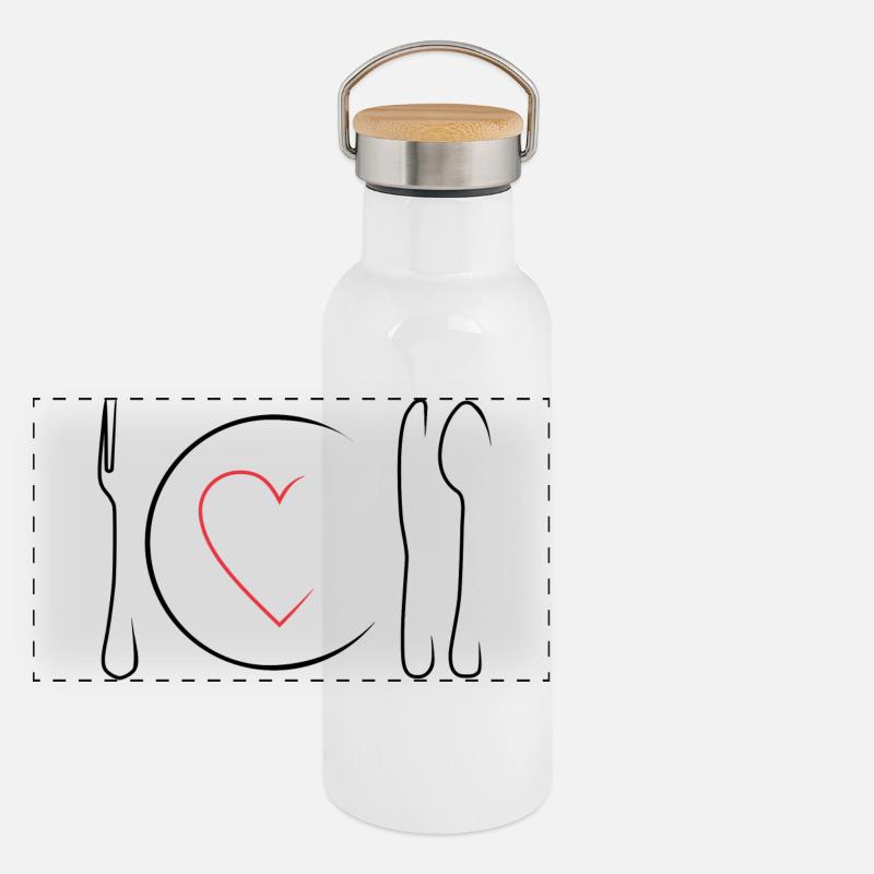 Panorama Thermosflasche mit Bambusdeckel