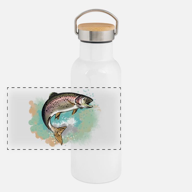 Panorama Thermosflasche mit Bambusdeckel