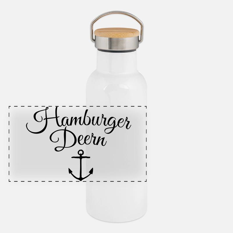 Hamburger Deern Anker Classique Gourde isotherme avec bouchon en bambou