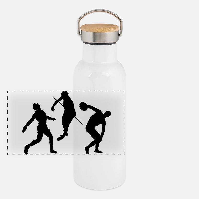 Leichtathletik Panorama Thermosflasche mit Bambusdeckel
