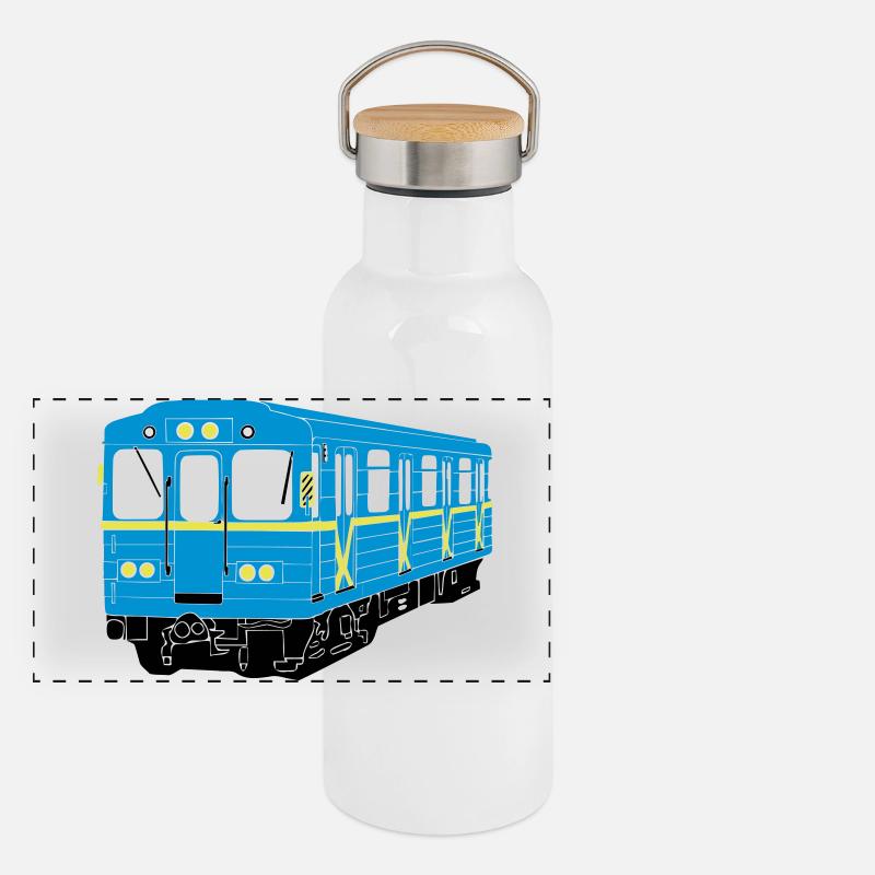 Kiewer U-Bahn Panorama Thermosflasche mit Bambusdeckel