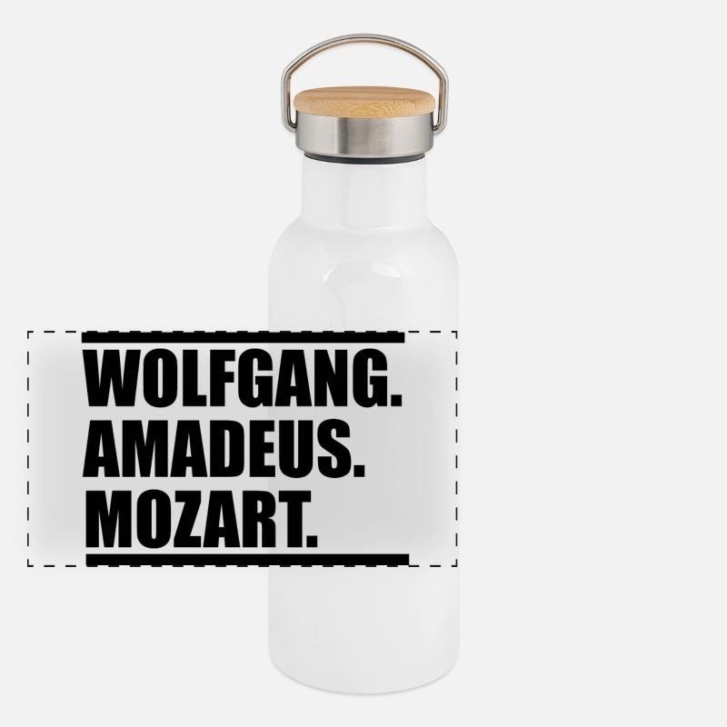 Wolfang Amadeus Mozart Panorama Thermosflasche mit Bambusdeckel