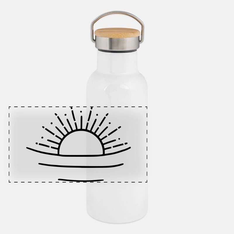 Panorama Thermosflasche mit Bambusdeckel