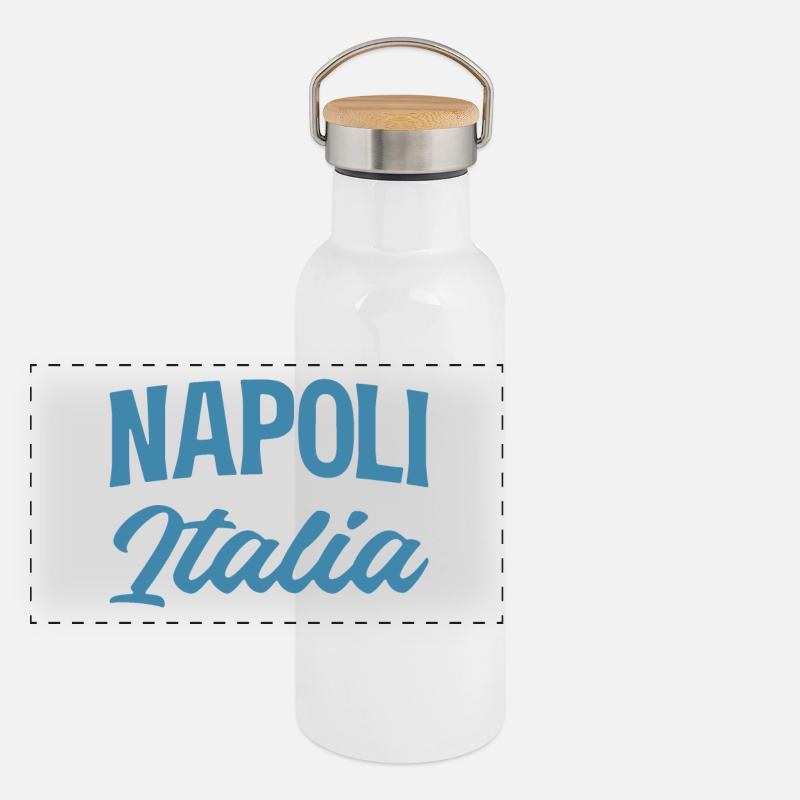 Napoli Italia Vintage Script Gourde isotherme avec bouchon en bambou