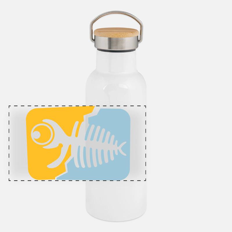 Fossile de poisson Gourde isotherme avec bouchon en bambou