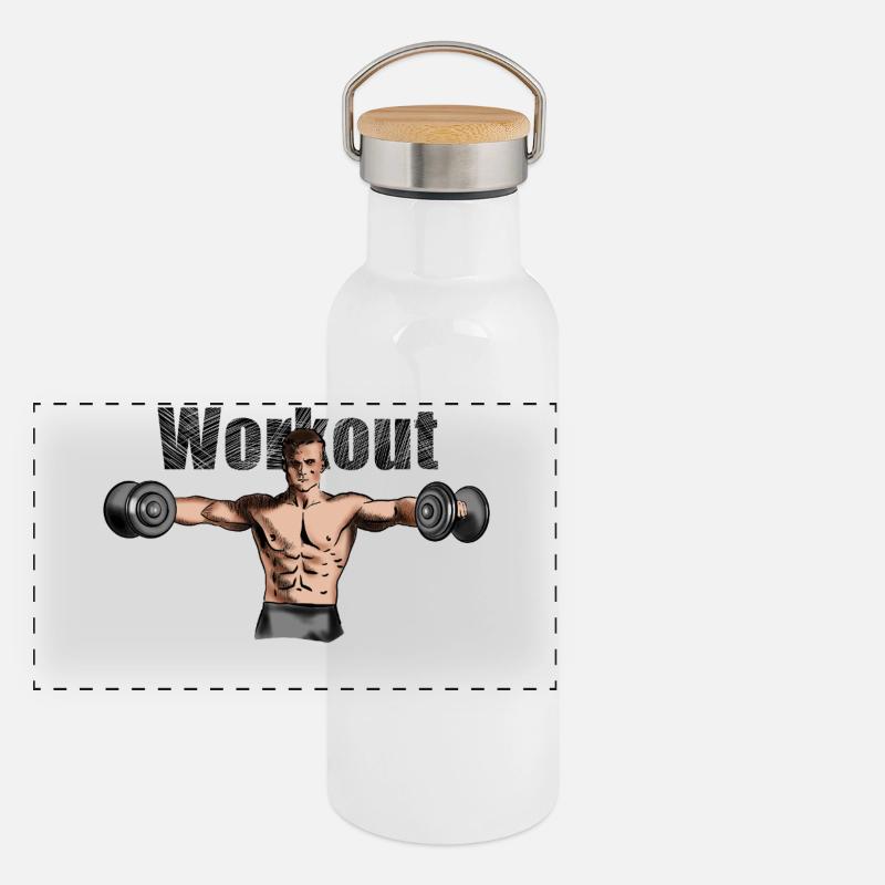 Workout Panoramic Thermal Bottle with Bamboo Lid