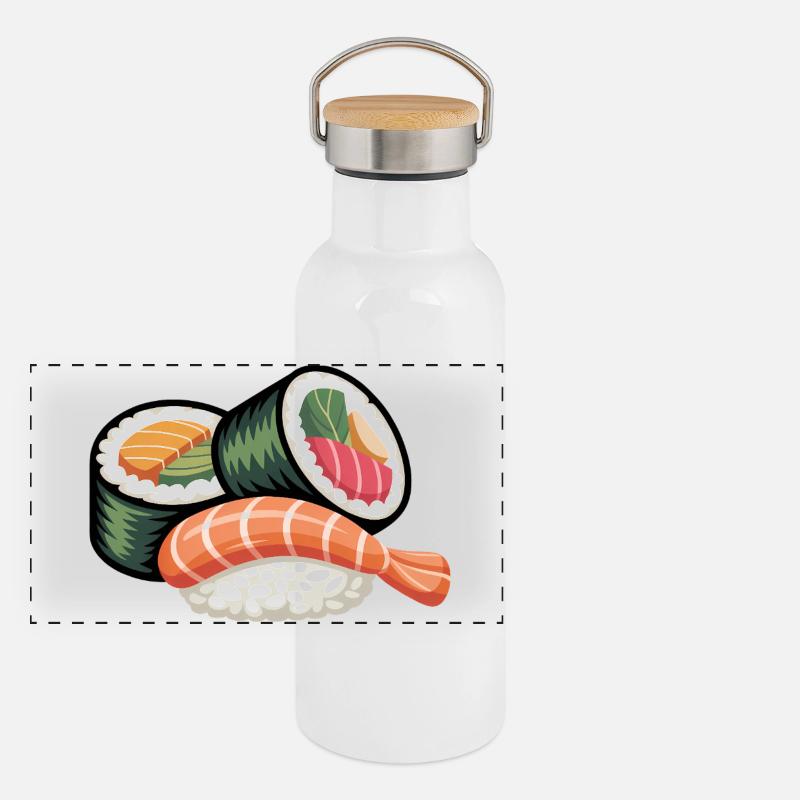 Rouleau de sushi simple Gourde isotherme avec bouchon en bambou