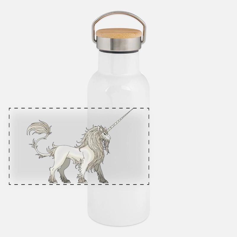 Licorne Gourde isotherme avec bouchon en bambou