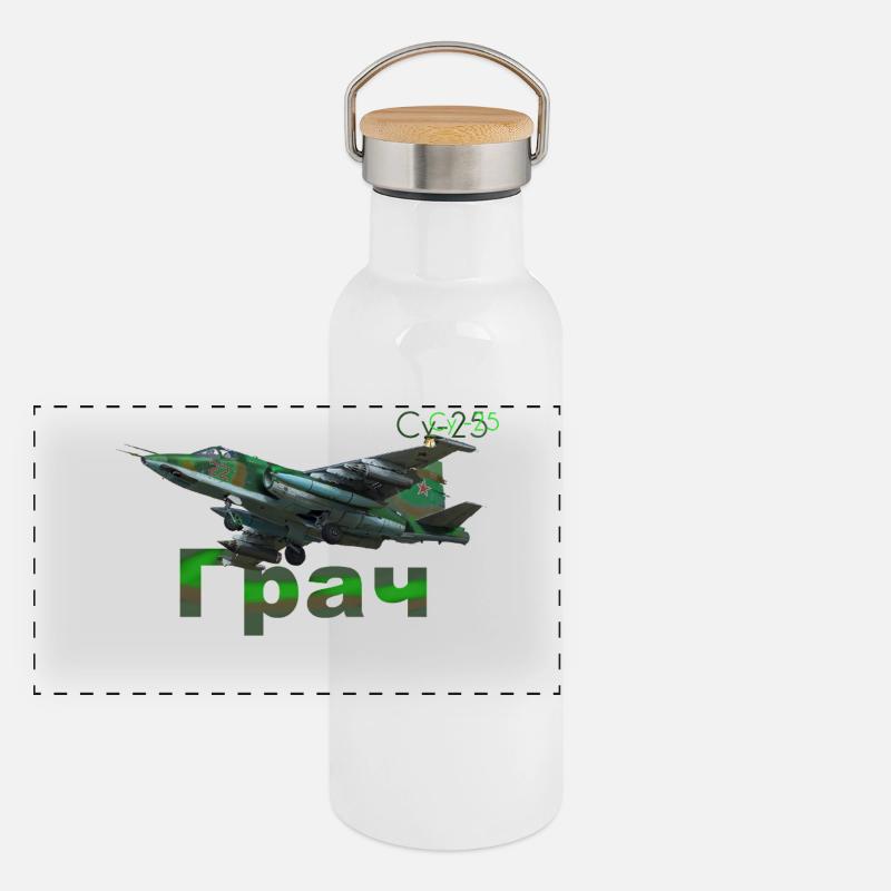 Su-25 Panorama Thermosflasche mit Bambusdeckel