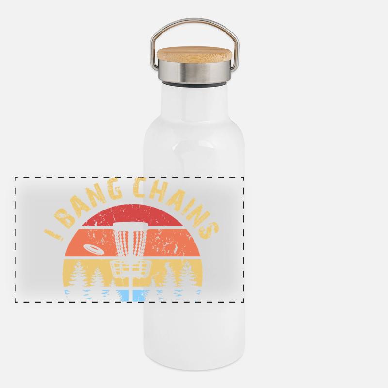 Disc golf Discgolf I Bang Chains Drôle de dicton Gourde isotherme avec bouchon en bambou