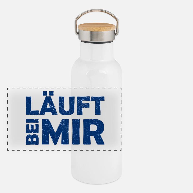 Il court avec moi - Belle expression - Course Gourde isotherme avec bouchon en bambou
