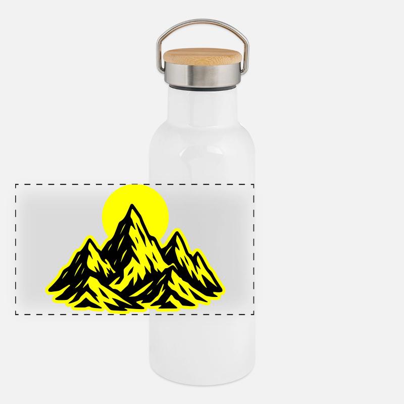 Soleil des montagnes Gourde isotherme avec bouchon en bambou