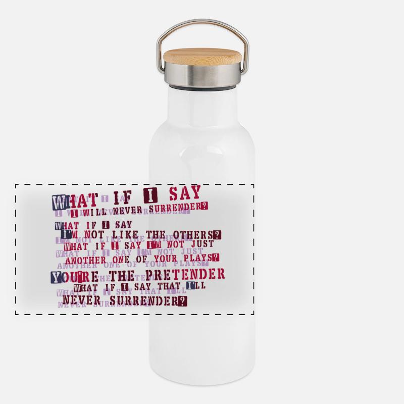 Typographie de la résolution implacable Gourde isotherme avec bouchon en bambou