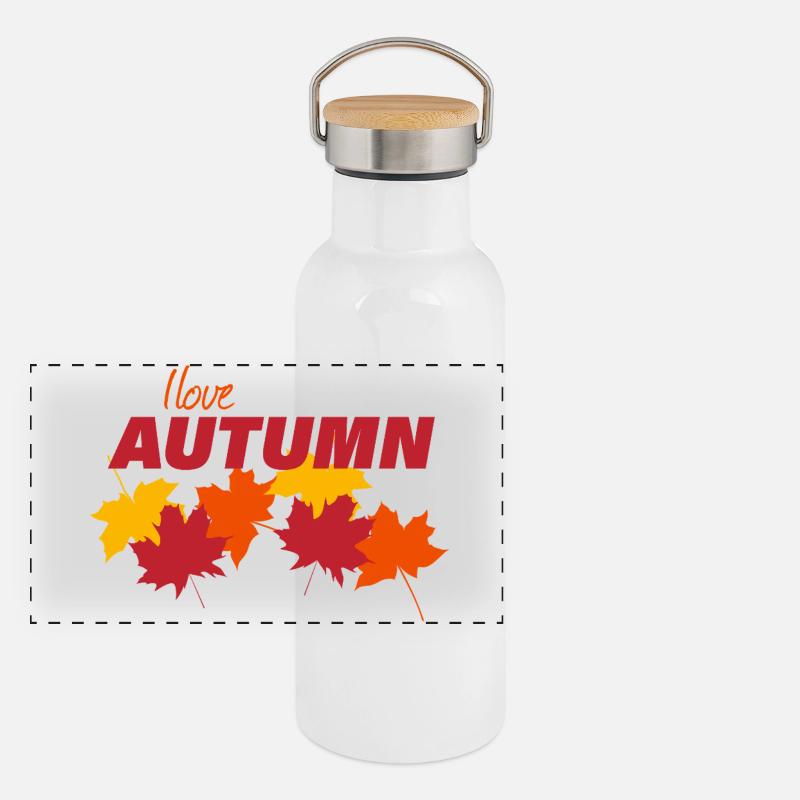 Autumn Panoramic Thermal Bottle with Bamboo Lid
