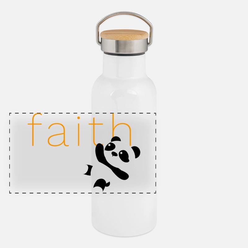 Panorama Thermosflasche mit Bambusdeckel