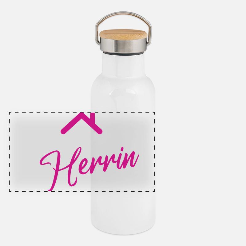 Logo style constructeur Gourde isotherme avec bouchon en bambou