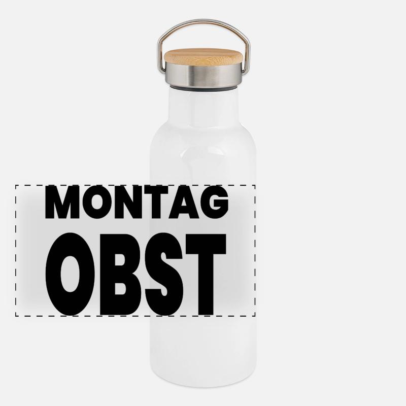 Obst Panorama Thermosflasche mit Bambusdeckel