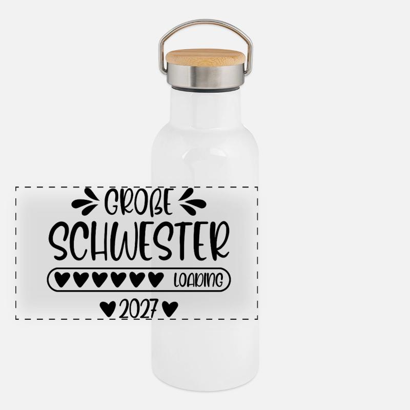 Große Schwester 2027 loading Panorama Thermosflasche mit Bambusdeckel