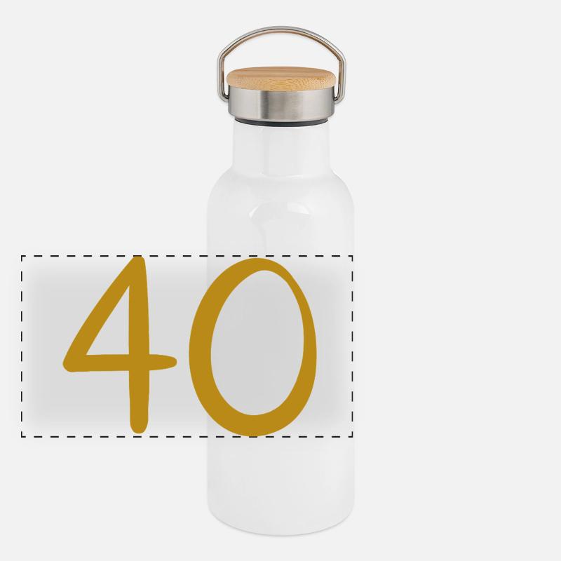 40 Panorama Thermosflasche mit Bambusdeckel