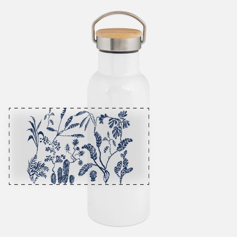 Gourde isotherme avec bouchon en bambou