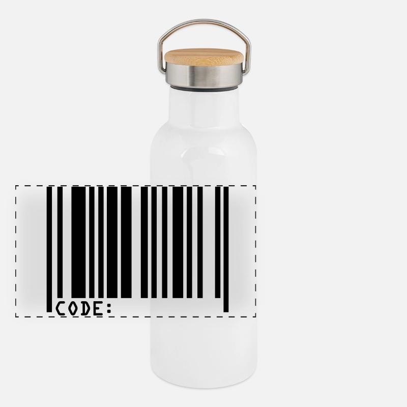 barcode Panoramic Thermal Bottle with Bamboo Lid