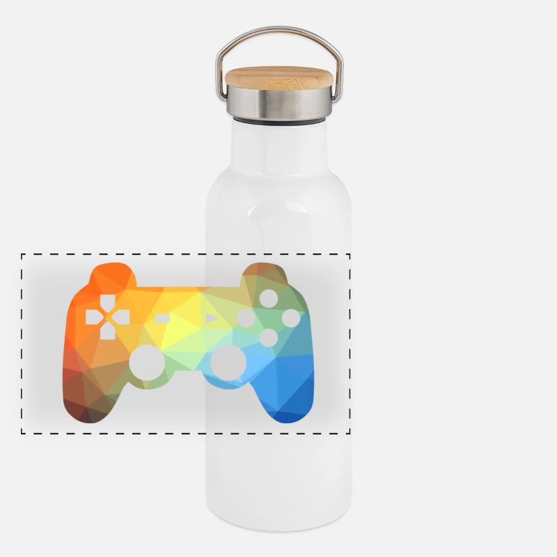 Contrôleur de jeu coloré Gourde isotherme avec bouchon en bambou