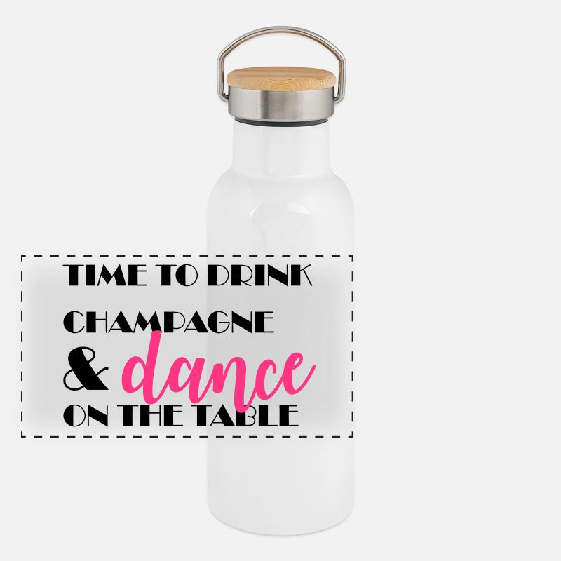 Il est temps de boire et de danser sur la table Gourde isotherme avec bouchon en bambou