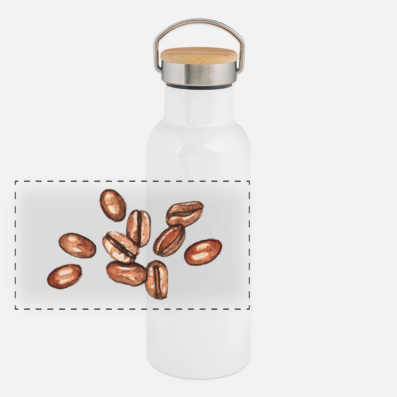 coffee beans Panoramic Thermal Bottle with Bamboo Lid