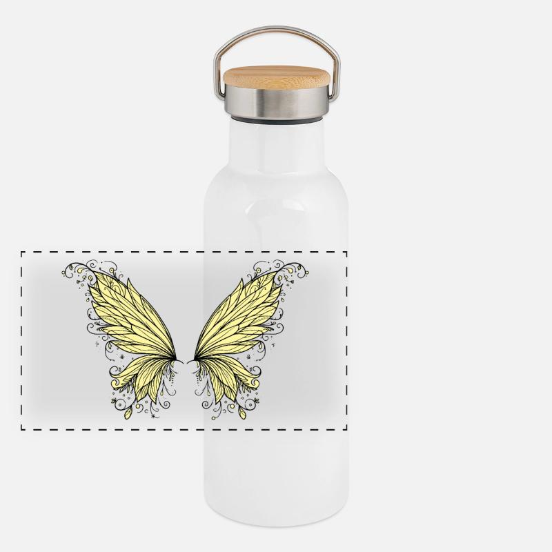 Ailes délicates Gourde isotherme avec bouchon en bambou