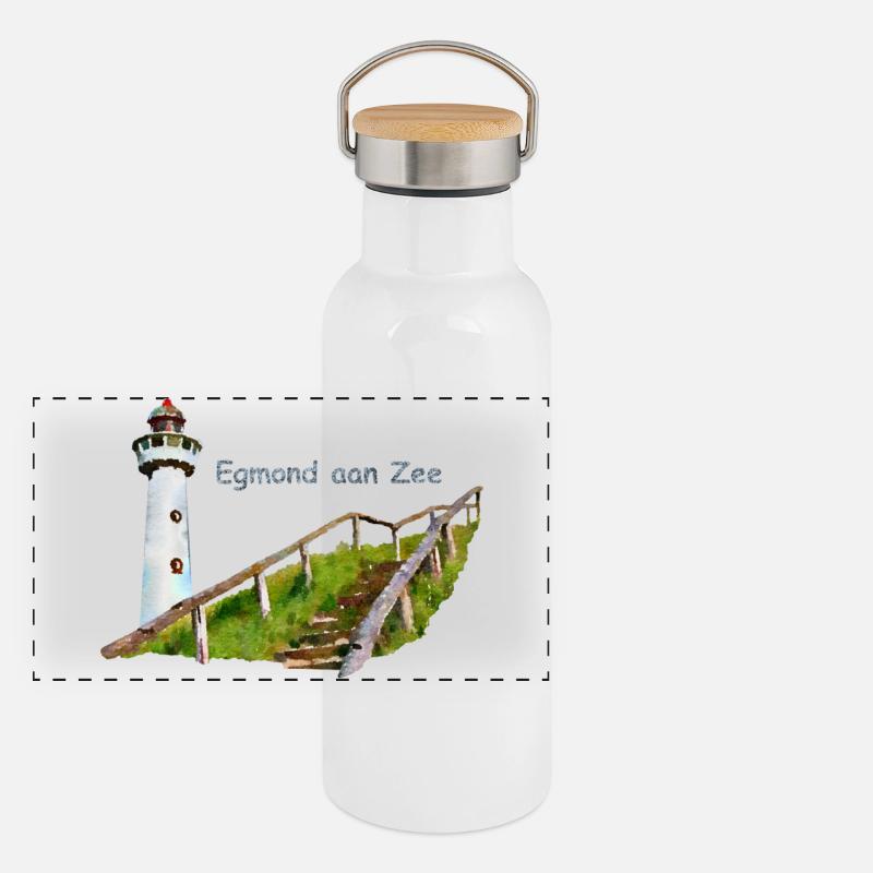 lighthouse Gourde isotherme avec bouchon en bambou
