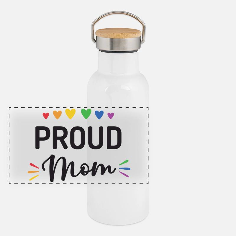 Stolze Mama Panorama Thermosflasche mit Bambusdeckel