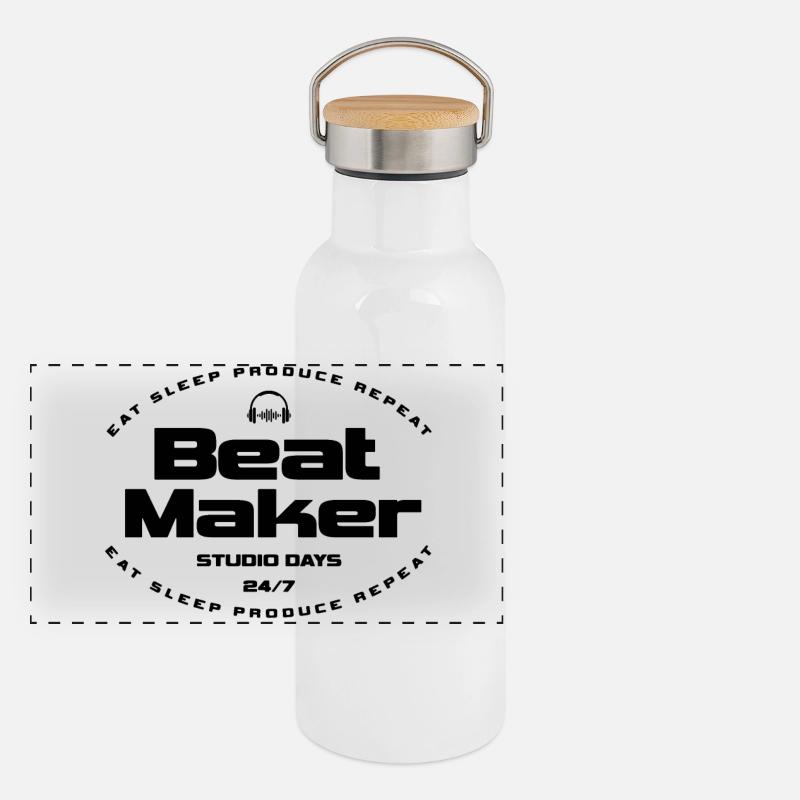 Beat Maker Music Dit Design Gourde isotherme avec bouchon en bambou