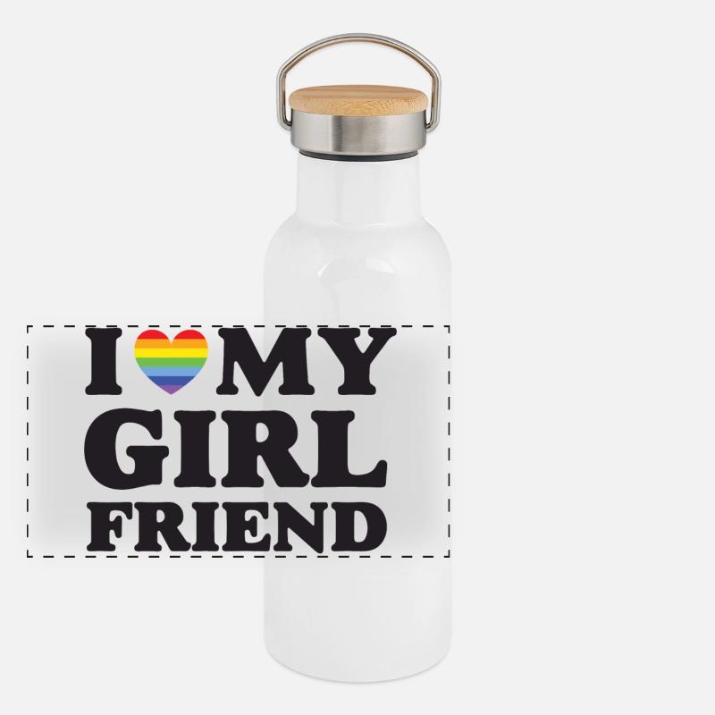 J’aime ma copine - LGBTQ Gourde isotherme avec bouchon en bambou