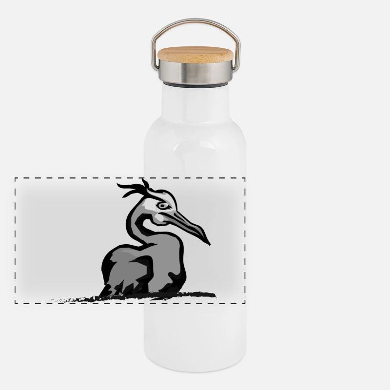 Panorama Thermosflasche mit Bambusdeckel