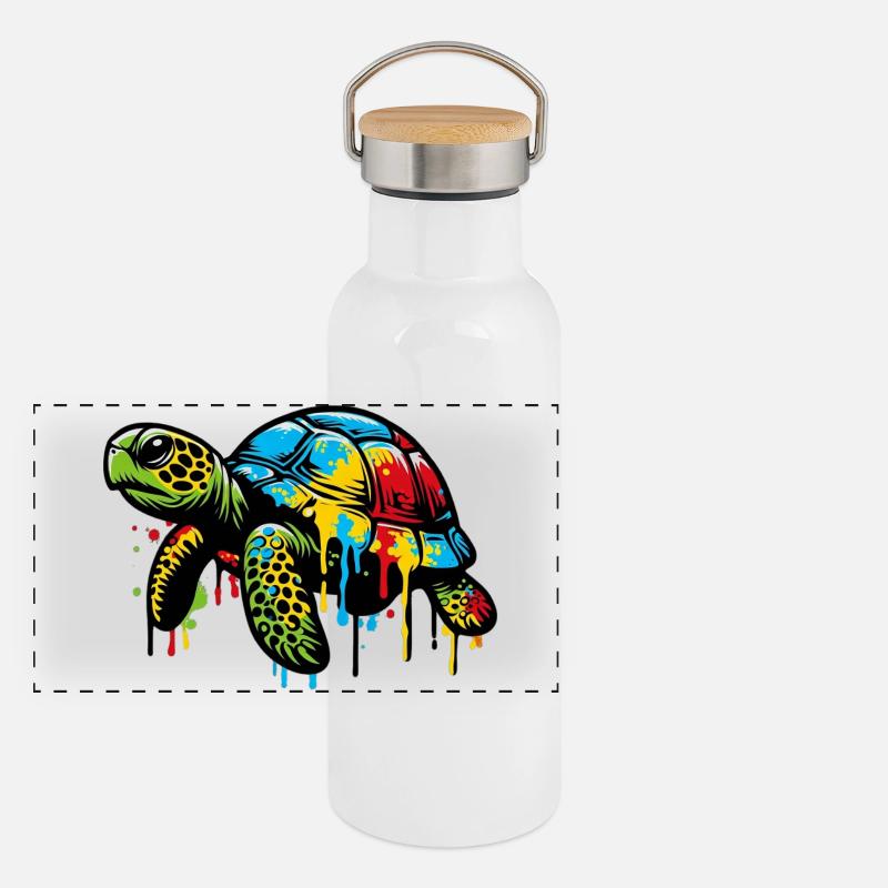 Tortue Gourde isotherme avec bouchon en bambou