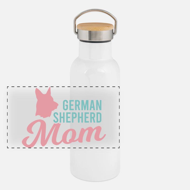 Schäferhund Mutter Panorama Thermosflasche mit Bambusdeckel