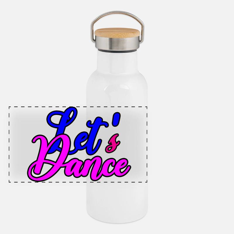 Cheerful Dance Motivation Panoramic Thermal Bottle with Bamboo Lid