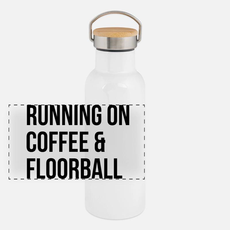 Floorball Gourde isotherme avec bouchon en bambou