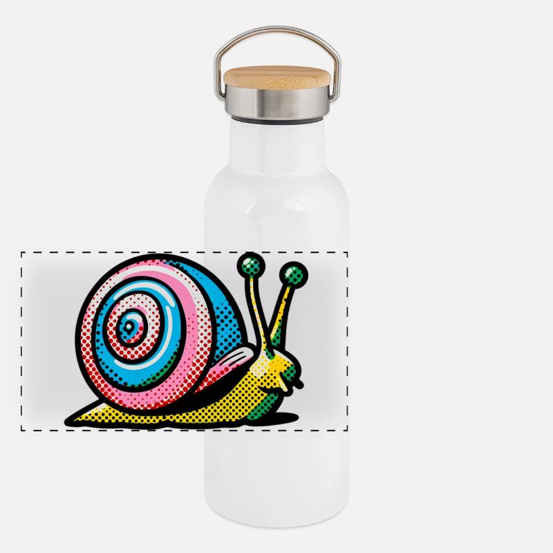 Escargot Gourde isotherme avec bouchon en bambou