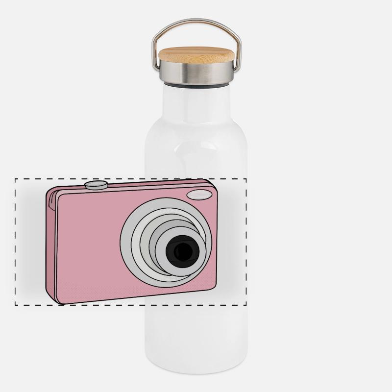 Camera Digital Vintage Panoramic Thermal Bottle with Bamboo Lid