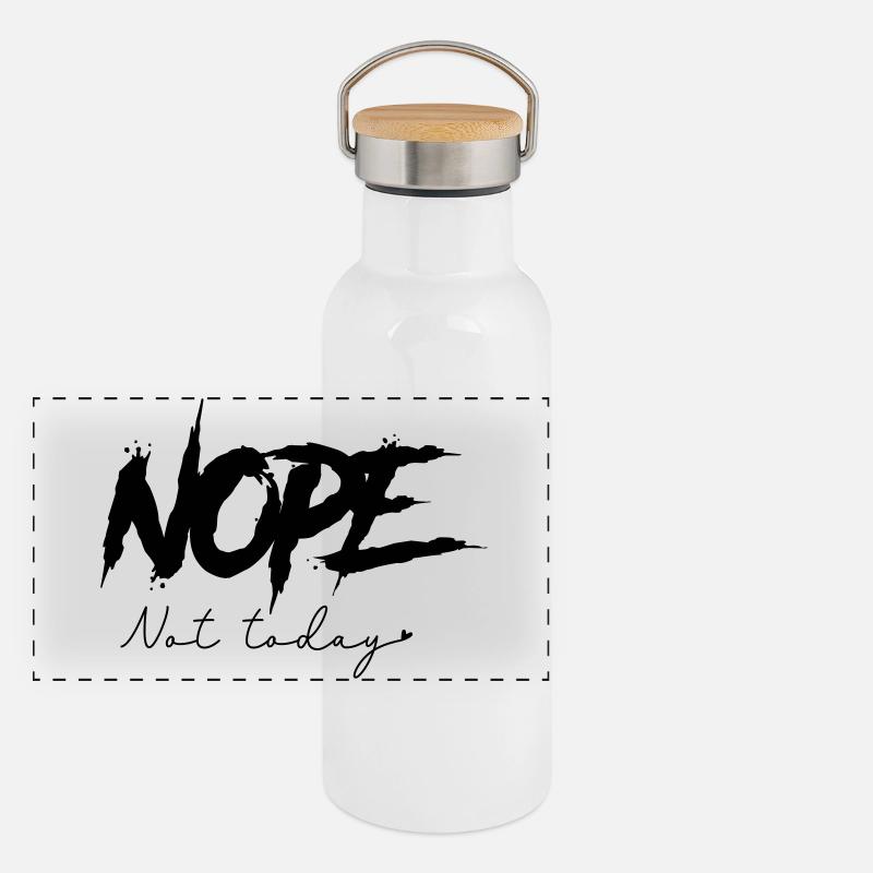 Nope - Not Today Panorama Thermosflasche mit Bambusdeckel